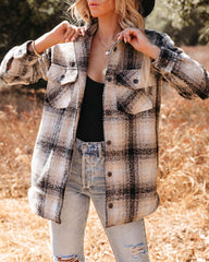 Branch Out Pocketed Plaid Shacket - FINAL SALE