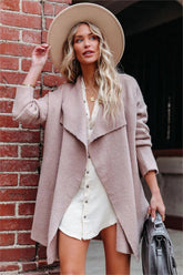 Branson Pocketed Drape Knit Cardigan - Rose Taupe