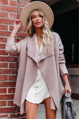 Branson Pocketed Drape Knit Cardigan - Rose Taupe