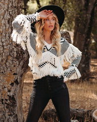 Briggs Checkered Fringe Knit Sweater - FINAL SALE