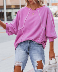 Brison Cotton Blend French Terry Pullover - Lavender