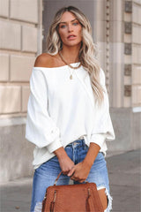 Brison Cotton Blend French Terry Pullover - Off White