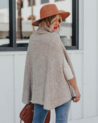 Brodie Turtleneck Knit Poncho Sweater