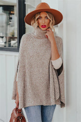 Brodie Turtleneck Knit Poncho Sweater