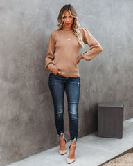 Bubble Over Ribbed Knit Sweater - Coffee - FINAL SALE