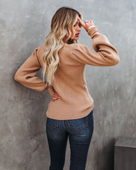 Bubble Over Ribbed Knit Sweater - Coffee - FINAL SALE