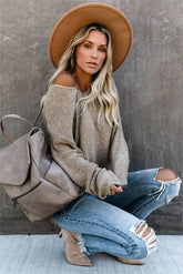 Light Khaki Knit Sweater