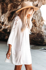 Calabasas Lace Cover-Up Dress - Off White