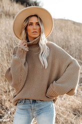 Carried Away Cotton Turtleneck Sweater - Latte