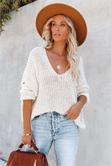 Carry On Knit V-Neck Sweater - Almond - FINAL SALE