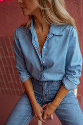 Blue Denim Button Down Shirt