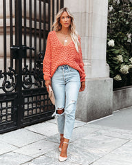 Cole Valley Chenille Sweater - Salmon Orange - FINAL SALE