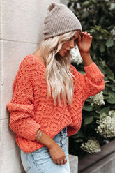 Cole Valley Chenille Sweater - Salmon Orange - FINAL SALE