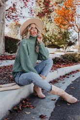 Connie Turtleneck Knit Sweater - Powder Green - FINAL SALE
