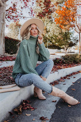 Connie Turtleneck Knit Sweater - Powder Green - FINAL SALE