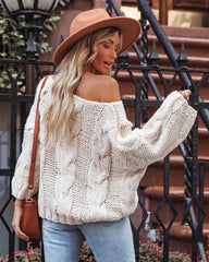 Cream And Sugar Cable Knit Sweater - Almond - FINAL SALE