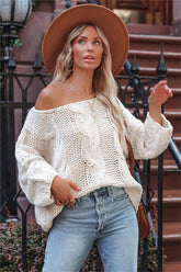 Cream And Sugar Cable Knit Sweater - Almond - FINAL SALE