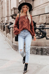 Cream And Sugar Cable Knit Sweater - Russet - FINAL SALE