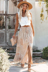 Deluca Patchwork Button Down Maxi Skirt - Sand