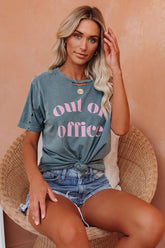 Distressed Out Of Office Cotton Tee