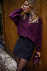 Black Asymmetrical Mini Skort