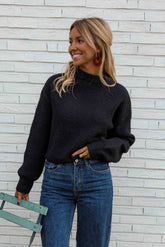 Black Basic Knit Sweater