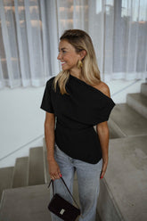 Black One Shulder Blouse