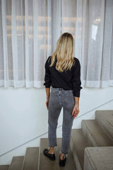 Black Front Twisted Blouse