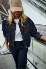 Blue Sweetheart Pockets Denim Jacket