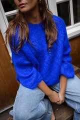 Vibrant Royal Blue Knit Sweater