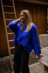 Vibrant Royal Blue Knit Sweater