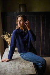 Neat Blue Button Down Knit Cardigan