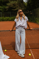 Blue Striped Loose Shirt