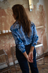 Blue Floral Button Down Shirt