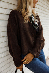 Brown Button Down Knit Cardigan