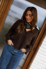 Brown Button Down Knit Cardigan