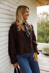 Brown Button Down Knit Cardigan
