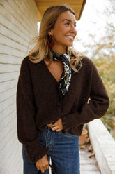 Brown Button Down Knit Cardigan