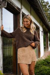 Brown Pullover Knit Sweater