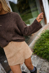 Brown Pullover Knit Sweater