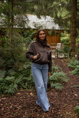 Brown Double-Breasted Woolen Coat