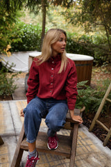 Burgundy Button Down Jacket