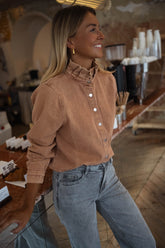 Camel Denim Button Down Overshirt