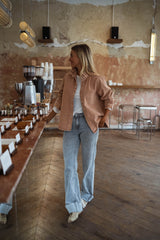 Camel Denim Button Down Overshirt