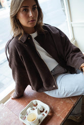 Chocolate Drop Shoulder Bomber Jacket