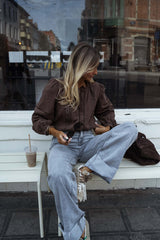 Chocolate Button Down Blouse