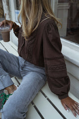 Chocolate Button Down Blouse