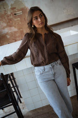 Chocolate Button Down Blouse