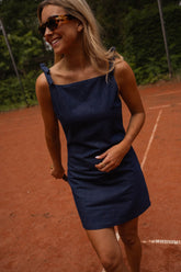 Navy Blue Slim Denim Dress