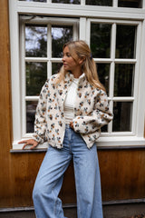 Delicate Floral Fleece Jacket